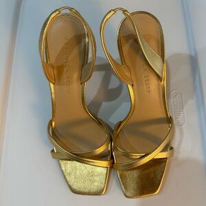 Veronica Beard Metallic Gold Heels